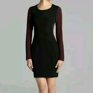 DVF Octavia Colorblock Plum/Black Sheath Dress